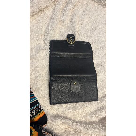 Coach Campbell Black Leather Zip Around Wallet Coach Buckle Wallet - Picture 5 of 6